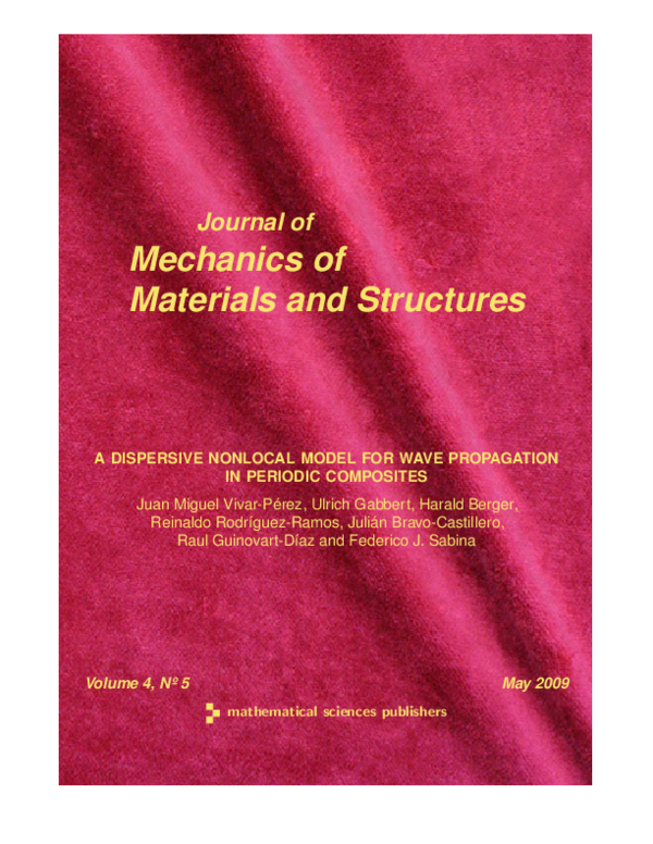 (PDF) A dispersive nonlocal model for wave propagation in periodic ...