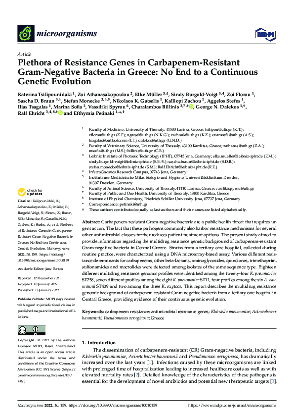 (PDF) Plethora of Resistance Genes in Carbapenem-Resistant Gram ...