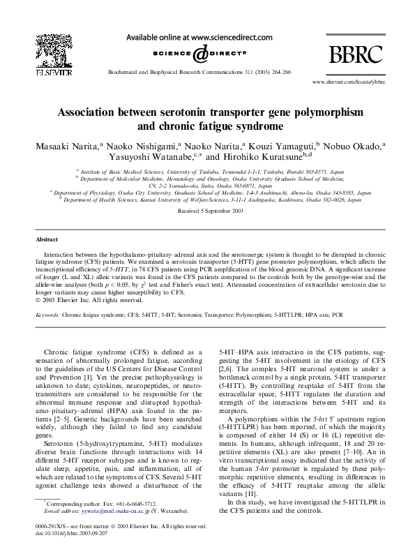 (PDF) Association between serotonin transporter gene polymorphism and ...