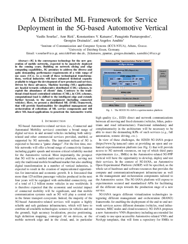 (PDF) A Distributed ML Framework for Service Deployment in the 5G-based ...