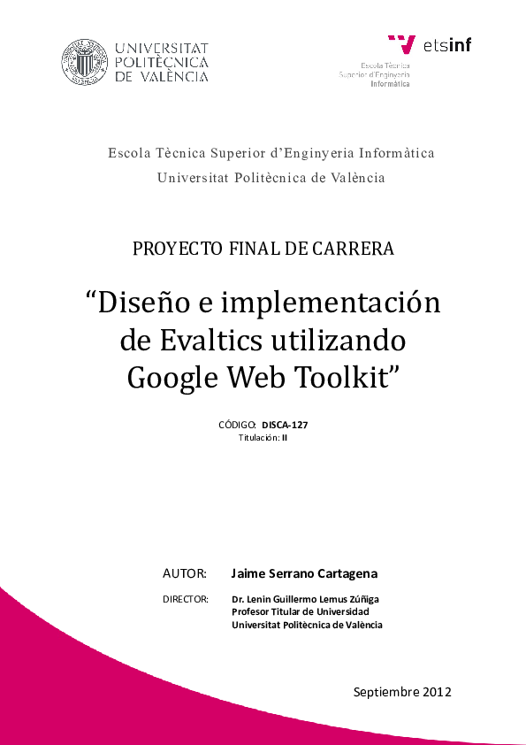 (PDF) Diseño e implementación de Evaltics utilizando Google Web Toolkit