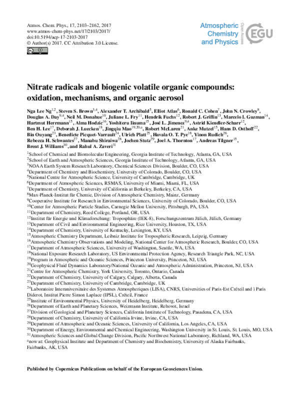 (PDF) Nitrate radicals and biogenic volatile organic compounds ...