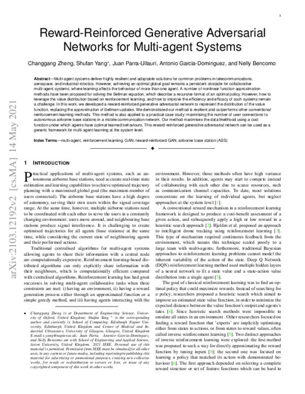 (PDF) Reward-Reinforced Reinforcement Learning for Multi-agent Systems