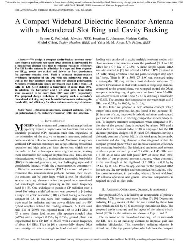 (PDF) A compact wideband dielectric resonator antenna for on-body ...