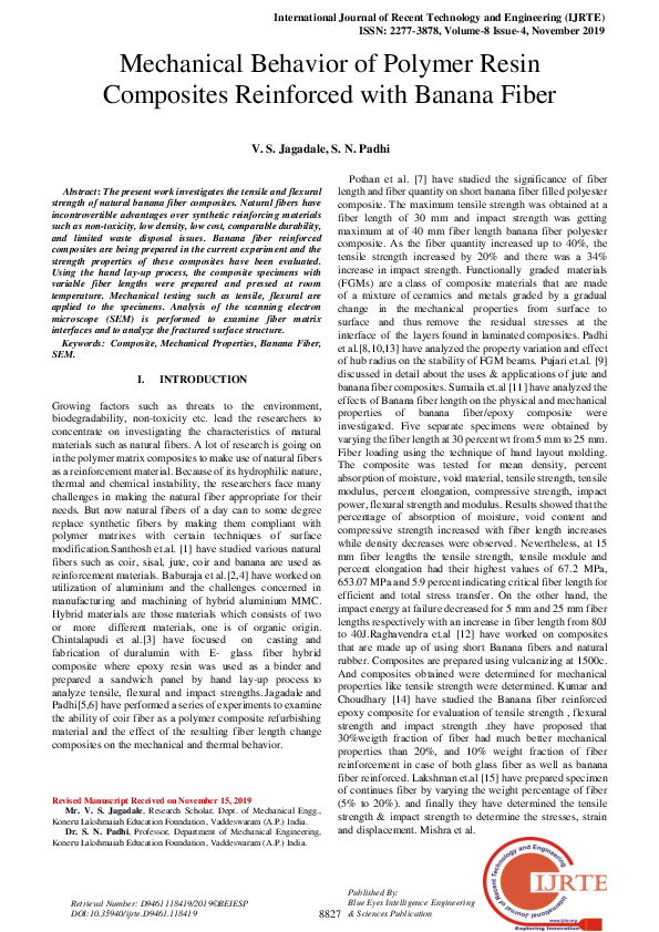 (PDF) Mechanical Behavior of Polymer Resin Composites Reinforced with ...