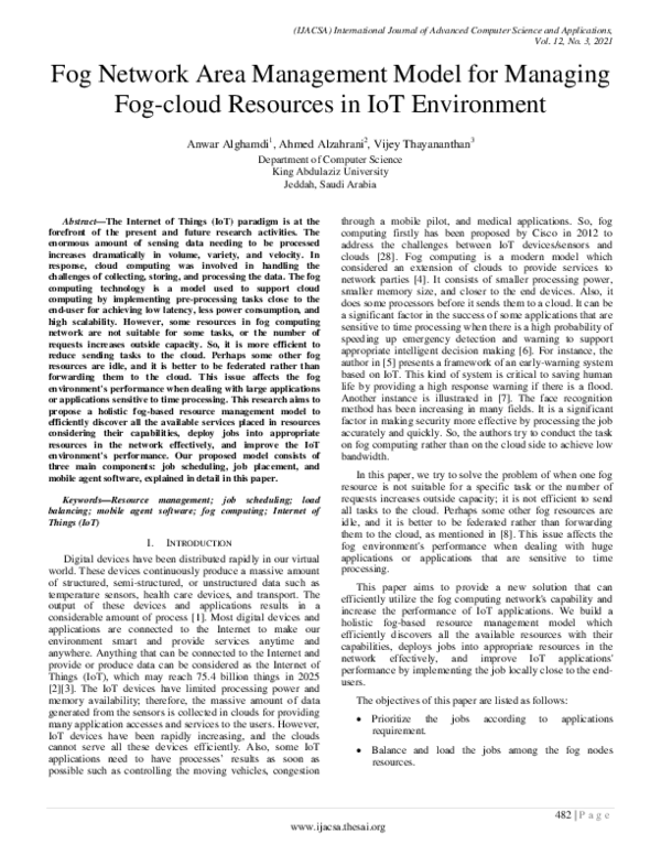 (PDF) Fog Network Area Management Model for Managing Fog-cloud ...