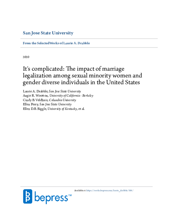 (PDF) It’s complicated: The impact of marriage legalization among ...