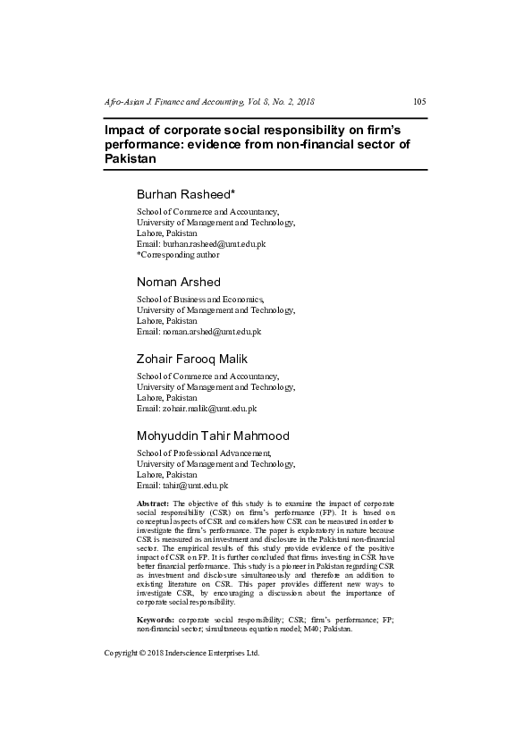 (PDF) The impact of corporate social responsibility on financial ...