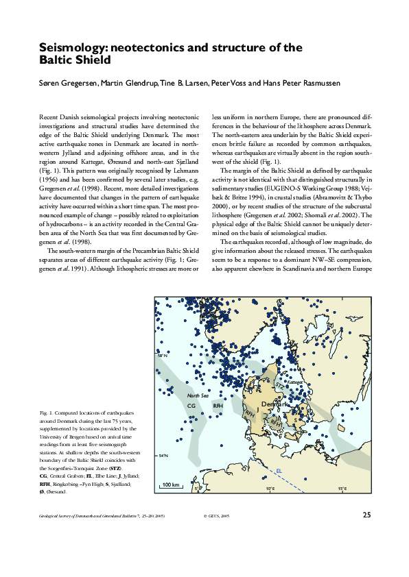 (PDF) Seismology: neotectonics and structure of the Baltic Shield