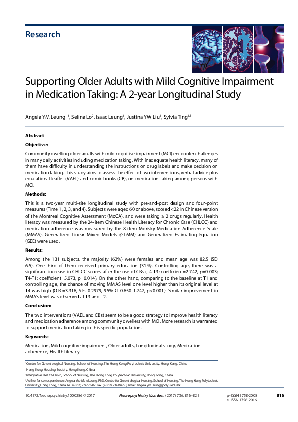 (PDF) Supporting Older Adults with Mild Cognitive Impairment in ...