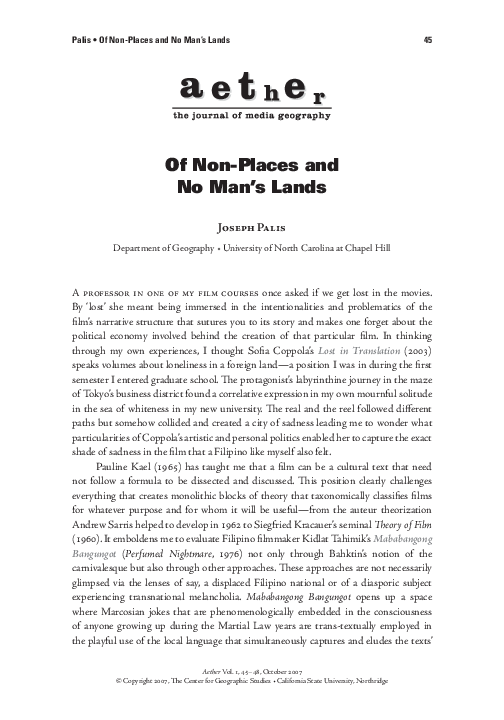 (PDF) Of Non-Places and No Man's Lands