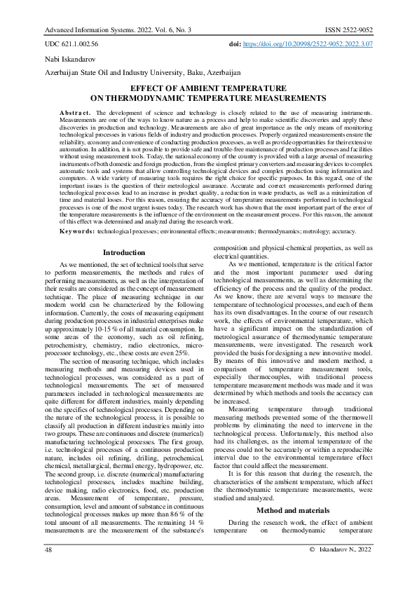 (PDF) Effect of Ambient Temperature on Thermodynamic Temperature ...