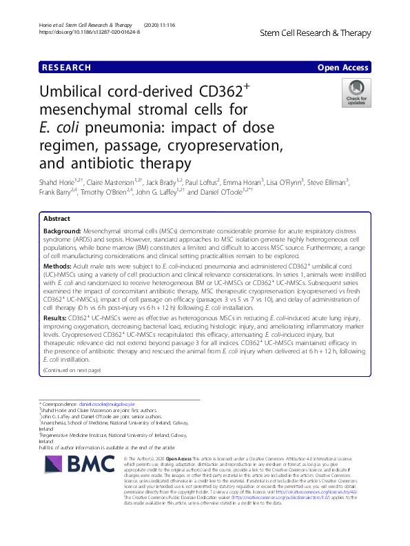 (PDF) Umbilical cordderived CD362+ mesenchymal stromal cells for E