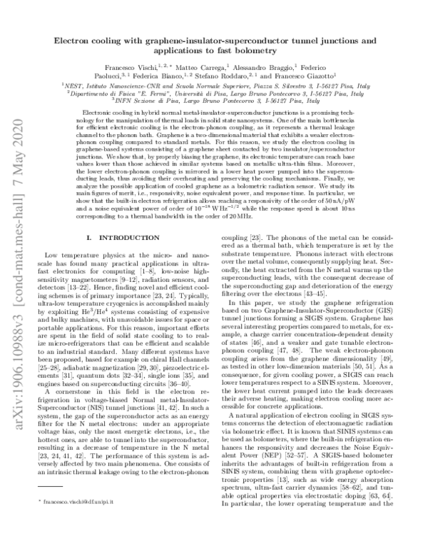 (PDF) Electron Cooling with Graphene-Insulator-Superconductor Tunnel ...