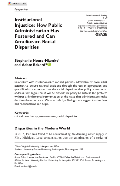 (PDF) Institutional Injustice: How Public Administration Has Fostered ...