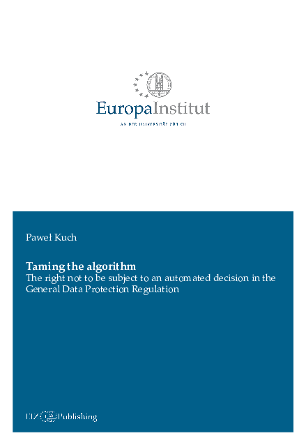 (PDF) Taming the algorithm - The right not to be subject to an ...
