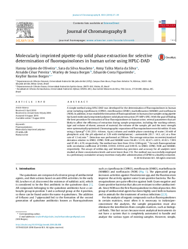 (PDF) Molecularly imprinted pipette-tip solid phase extraction for ...