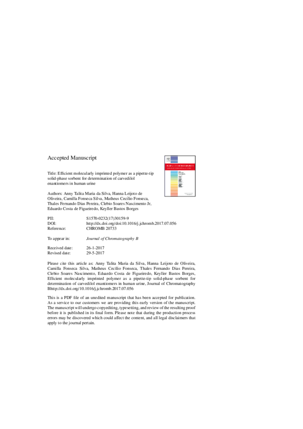(PDF) Efficient molecularly imprinted polymer as a pipette-tip solid ...