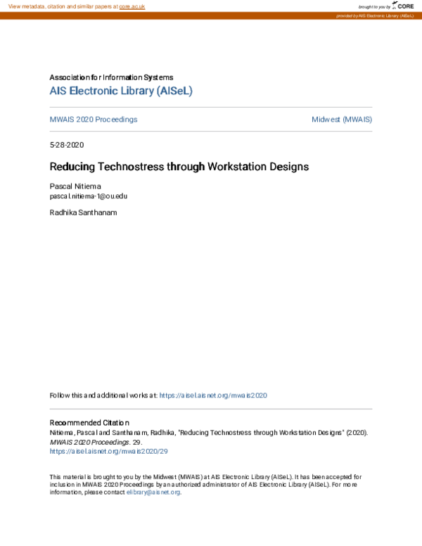 Photo inspiration: Reduce Digital Technostress Techniques Reference: Pdf Reducing Technostress Through Workstation Designs