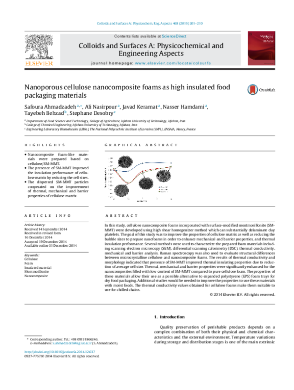 (PDF) Nanoporous cellulose nanocomposite foams as high insulated food ...