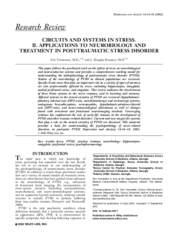 (PDF) Treatment in Posttraumatic Stress Disorder