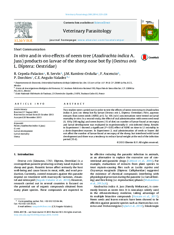 (PDF) In vitro and in vivo effects of neem tree (Azadirachta indica A ...