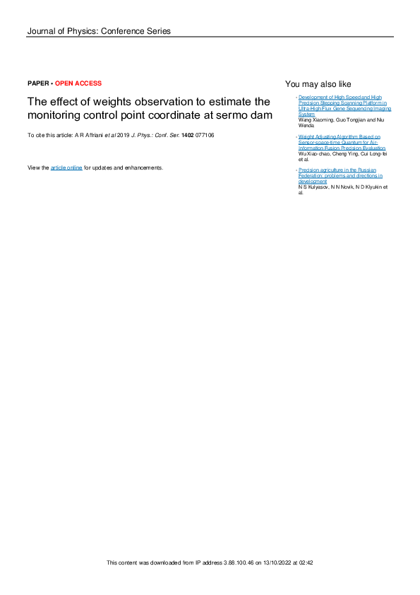 (PDF) The effect of weights observation to estimate the monitoring ...