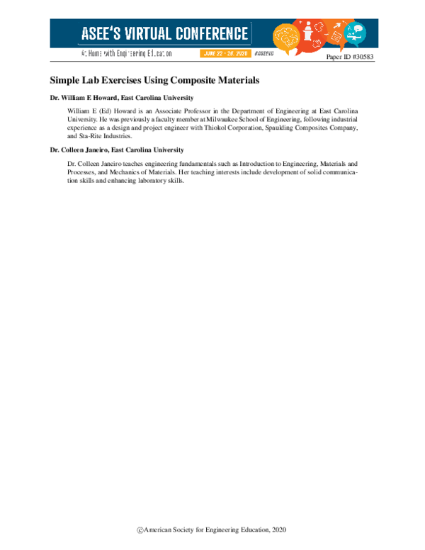 (PDF) Simple Lab Exercises Using Composite Materials