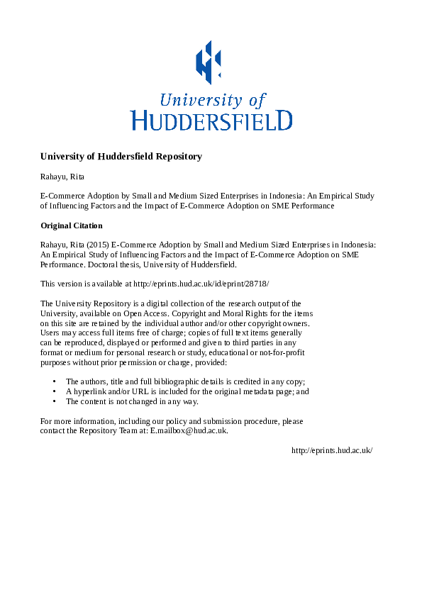 (PDF) E-Commerce adoption by small and medium sized enterprises in ...