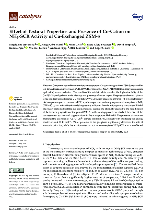 (PDF) Effect of Textural Properties and Presence of Co-Cation on NH3 ...