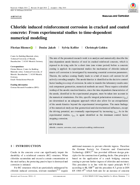 (PDF) Chloride induced reinforcement corrosion in cracked and coated ...
