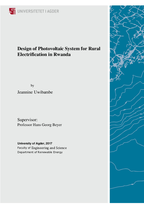 (PDF) Design of Photovoltaic System for Rural Electrification in Rwanda