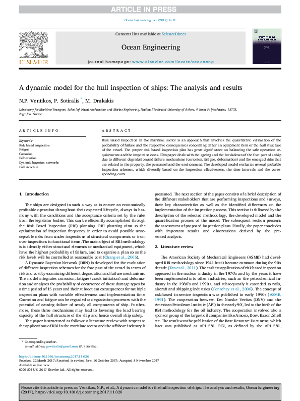 (PDF) A dynamic model for the hull inspection of ships: The analysis ...