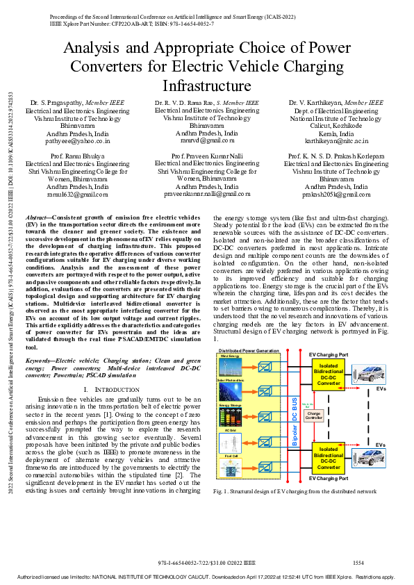 (PDF) Analysis and Appropriate Choice of Power Converters for Electric ...