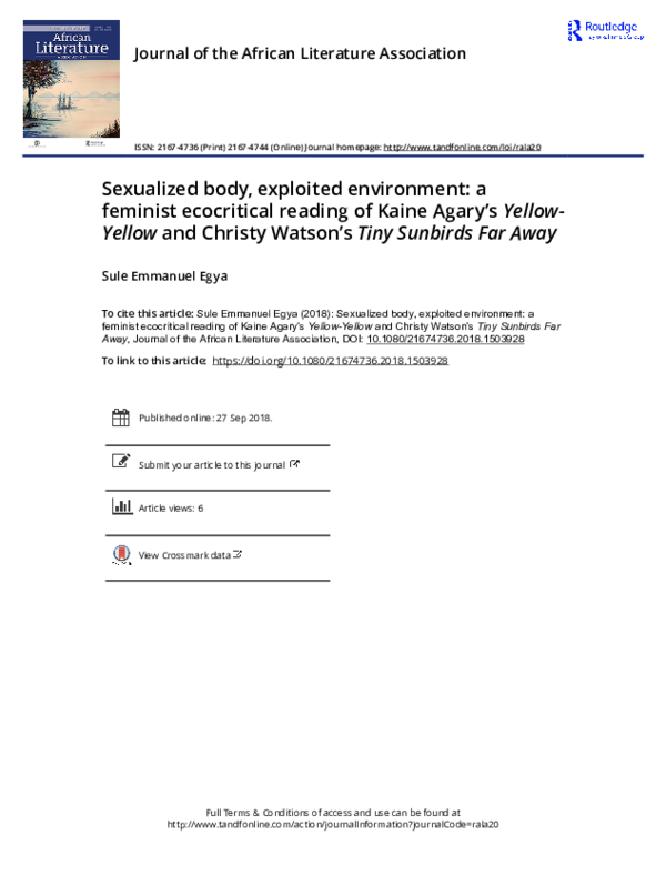 (PDF) Sexualized body, exploited environment a feminist ecocritical