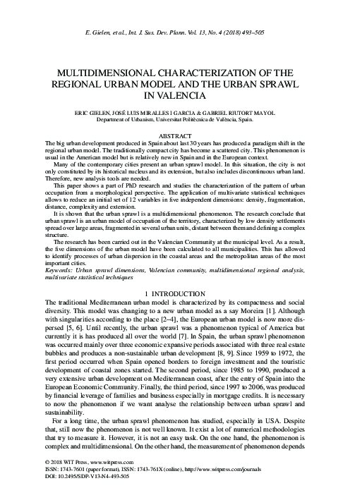 (PDF) Multidimensional characterization of the regional urban model and ...