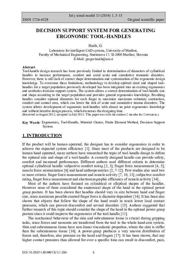 (PDF) Decision Support System for Generating Ergonomic Tool-Handles