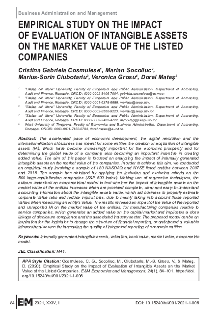 (PDF) Empirical Study on the Impact of Evaluation of Intangible Assets ...