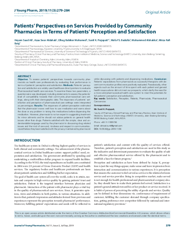 (PDF) Patients’ Perspectives on Services Provided by Community ...