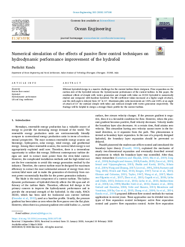 (PDF) Numerical simulation of the effects of passive flow control ...