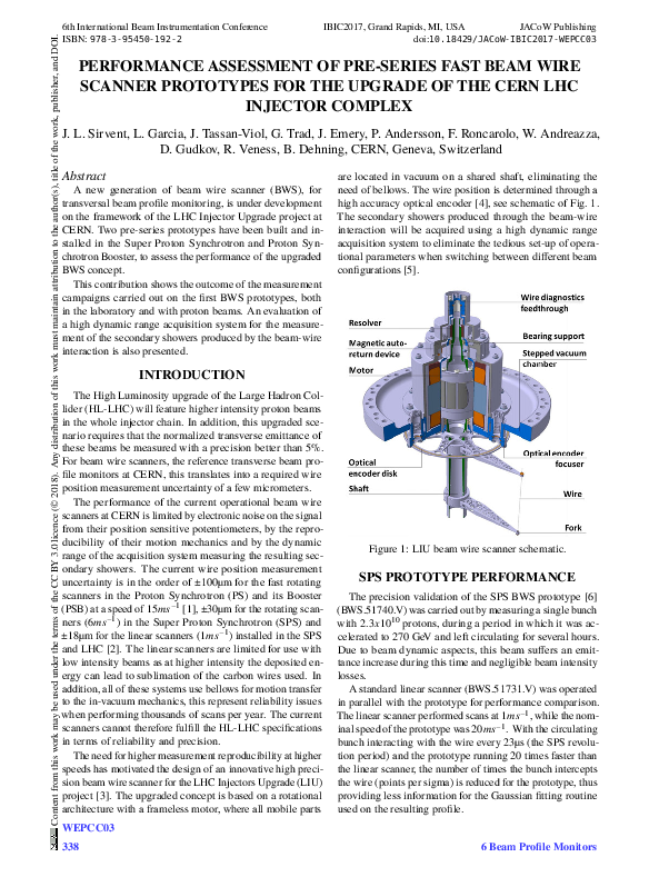 (PDF) Performance Assessment of Pre-Series Fast Beam Wire Scanner ...