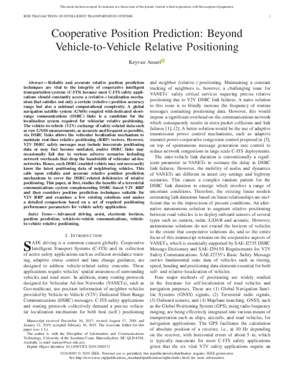 (PDF) Cooperative Position Prediction: Beyond Vehicle-to-Vehicle ...
