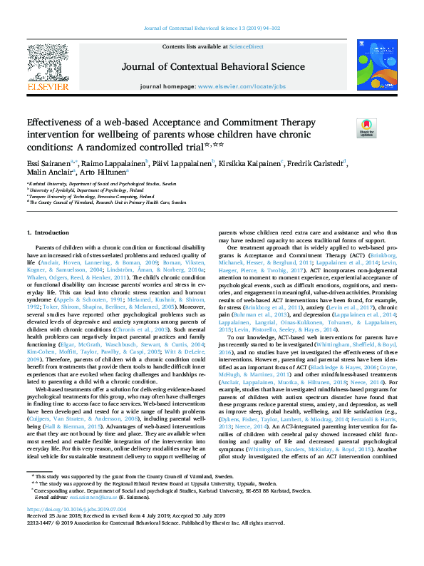 (PDF) Effectiveness of a web-based acceptance and commitment therapy ...
