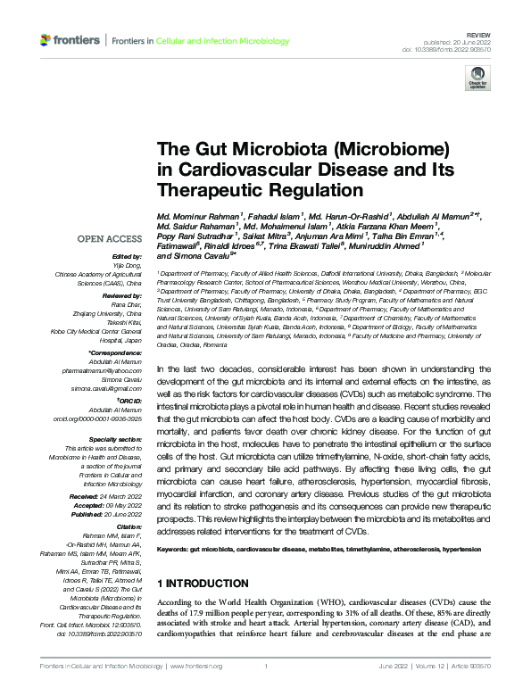 (PDF) The Gut Microbiota (Microbiome) in Cardiovascular Disease and Its ...