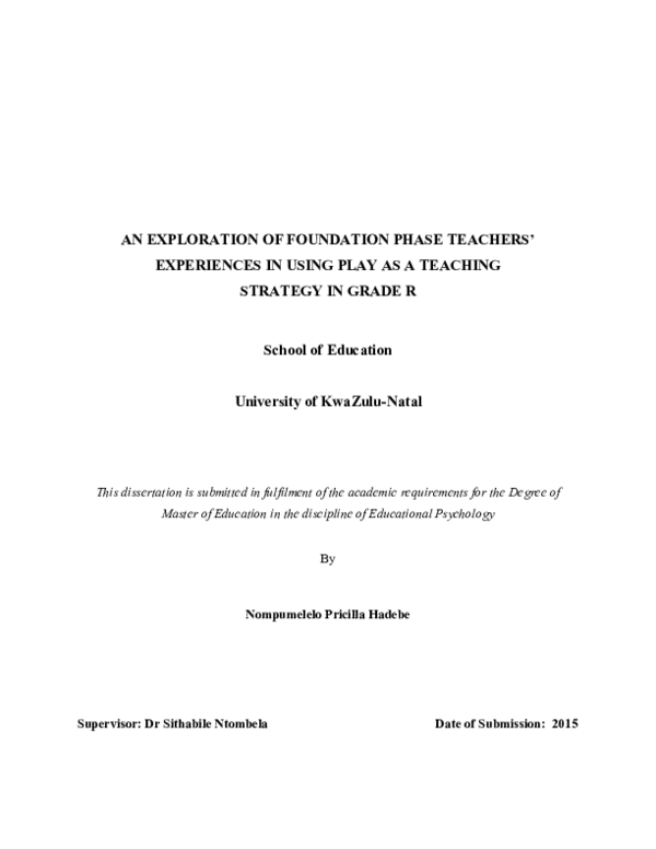 (PDF) An exploration of foundation phase teachers' experiences in using ...