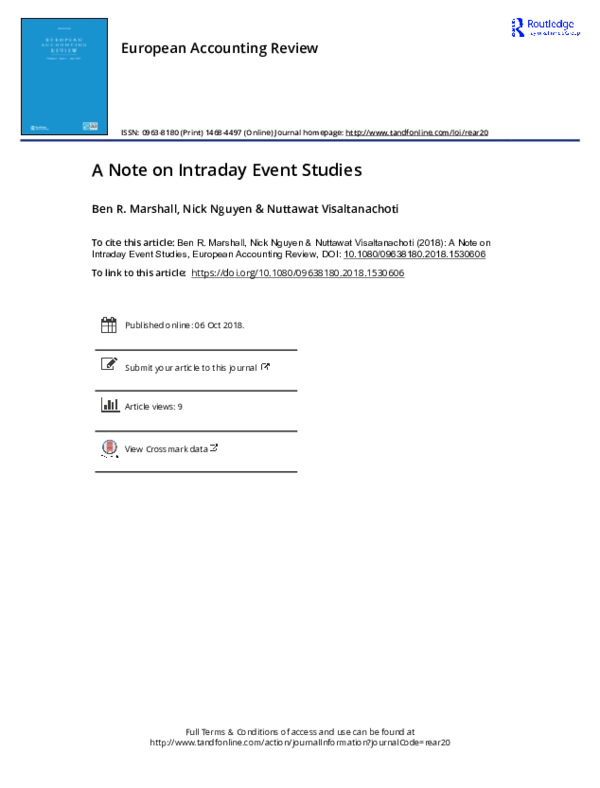 (PDF) A Note on Intraday Event Studies
