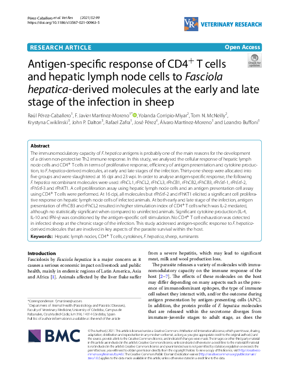 (PDF) Antigen-specific response of CD4+ T cells and hepatic lymph node ...