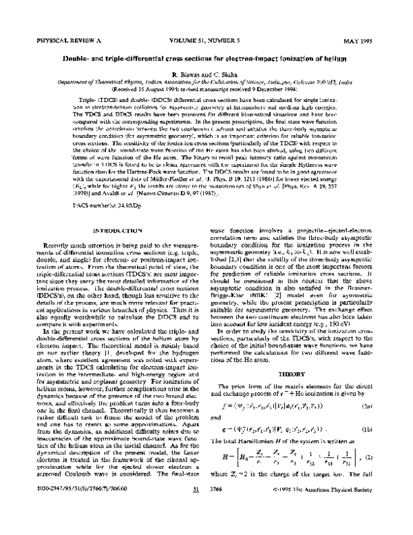 (PDF) Double and triple differential cross sections for K-shell ...