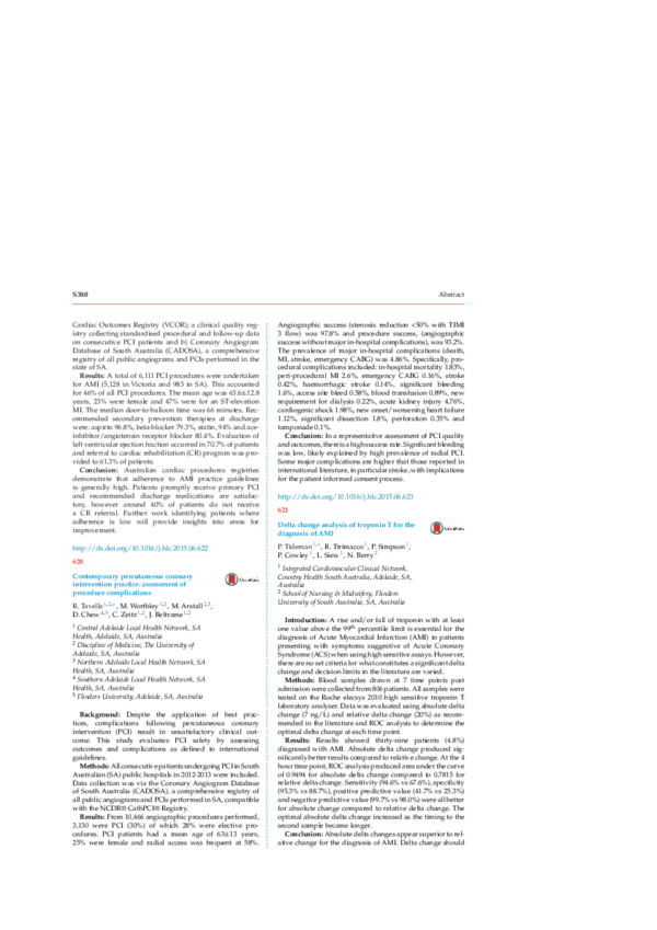 (PDF) Delta change analysis of troponin T for the diagnosis of AMI