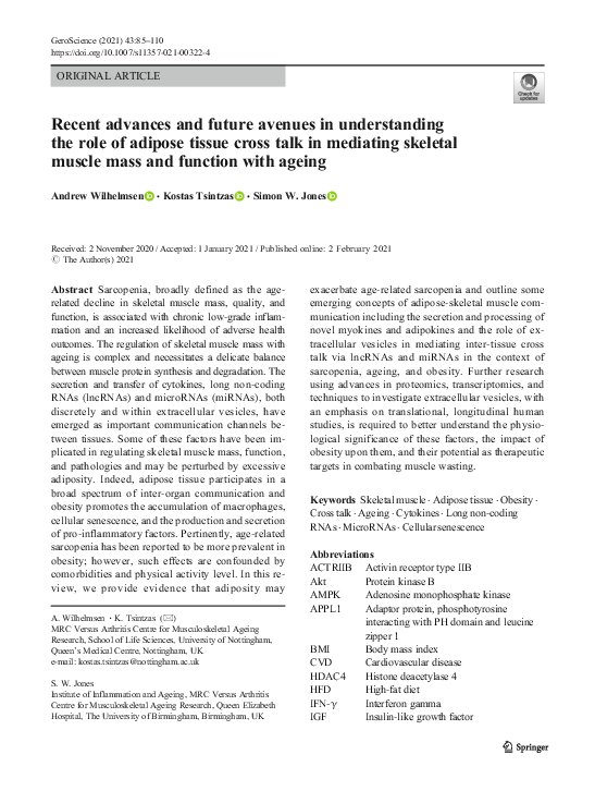 (PDF) Recent advances and future avenues in understanding the role of ...